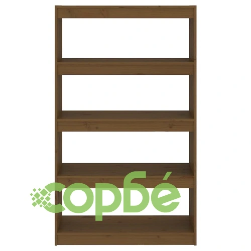 Библиотека/разделител за стая меденокафява 80x30x135,5 см бор ➤ топ цена ➤ sorbe.bg