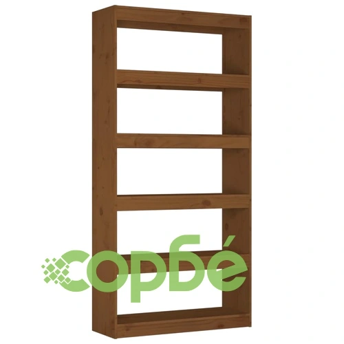 Библиотека/разделител за стая меденокафява 80x30x167,4 см бор ➤ топ цена ➤ sorbe.bg