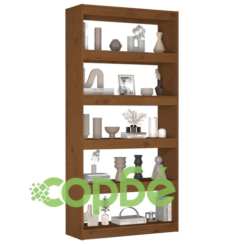 Библиотека/разделител за стая меденокафява 80x30x167,4 см бор ➤ топ цена ➤ sorbe.bg