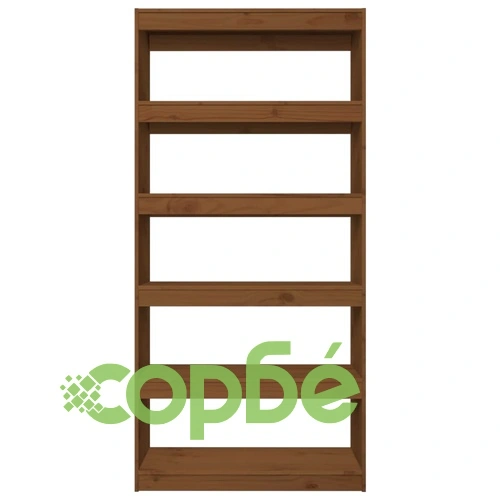 Библиотека/разделител за стая меденокафява 80x30x167,4 см бор ➤ топ цена ➤ sorbe.bg