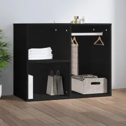 Шкаф за гримиране, черен, 80x40x65 см, инженерно дърво