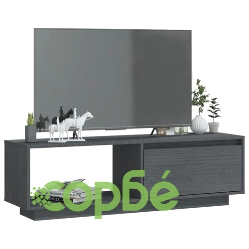 ТВ шкаф, сив, 110x30x33,5 см, борово дърво масив на топ цена от sorbe.bg ТВ шкаф, сив, 110x30x33,5 см, борово дърво масив ➤ топ цена ➤ sorbe.bg
