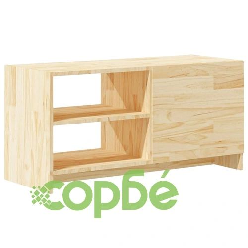 ТВ шкаф, 80x31x39 см, борово дърво масив ➤ топ цена ➤ sorbe.bg