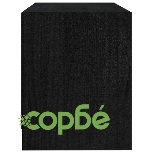 ТВ шкаф, черен, 80x31x39 см, борово дърво масив ➤ топ цена ➤ sorbe.bg