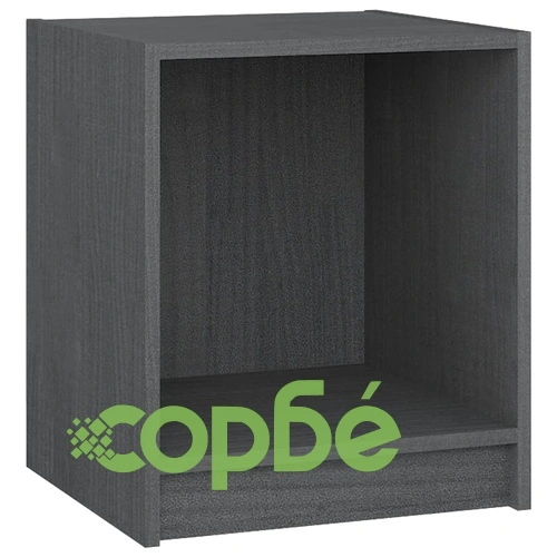 Нощни шкафчета, 2 бр, сиви, 35,5x33,5x41,5 см, бор масив ➤ топ цена ➤ sorbe.bg