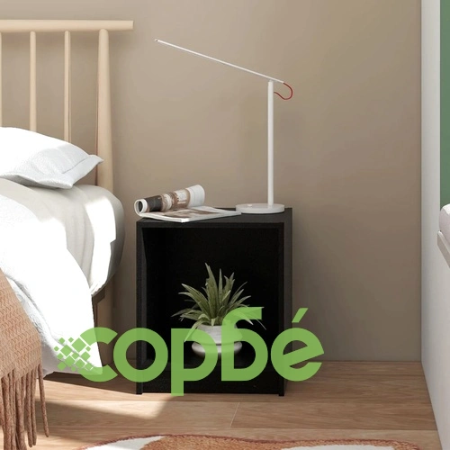 Нощно шкафче, черно, 35,5x33,5x41,5 см, борово дърво масив ➤ топ цена ➤ sorbe.bg