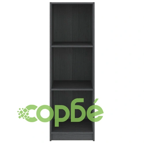 Библиотека/разделител за стая, сива, 36x33x110 см, бор масив ➤ топ цена ➤ sorbe.bg