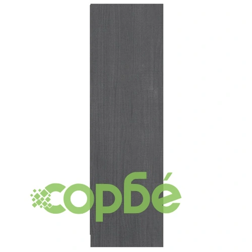 Библиотека/разделител за стая, сива, 36x33x110 см, бор масив ➤ топ цена ➤ sorbe.bg