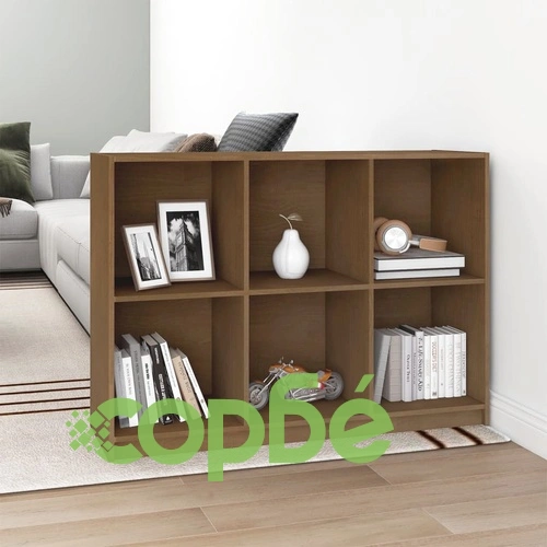 Библиотека, меденокафява, 104x33x76 см, борово дърво масив ➤ топ цена ➤ sorbe.bg