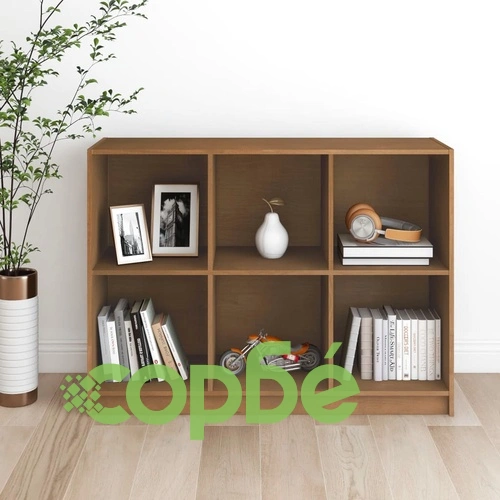 Библиотека, меденокафява, 104x33x76 см, борово дърво масив ➤ топ цена ➤ sorbe.bg