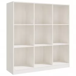 Библиотека/разделител за стая, бяла, 104x33,5x110 см, бор масив