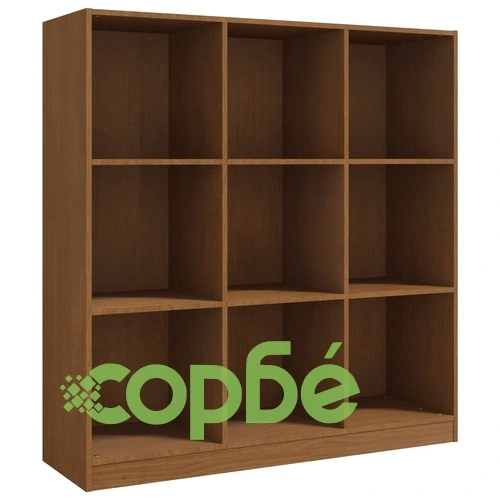 Библиотека/разделител за стая, меденокафява, 104x33,5x110см бор ➤ топ цена ➤ sorbe.bg