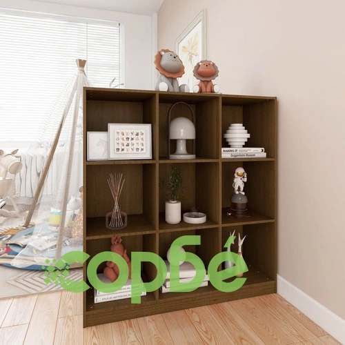 Библиотека/разделител за стая, меденокафява, 104x33,5x110см бор ➤ топ цена ➤ sorbe.bg