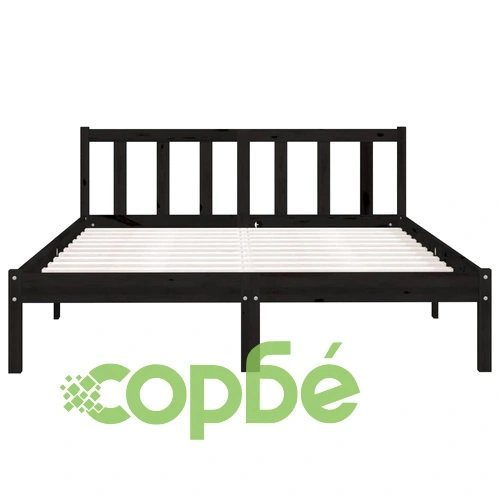 Рамка за легло, черна, бор масив, 120х200 см ➤ топ цена ➤ sorbe.bg