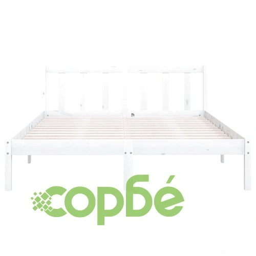 Рамка за легло без матрак, бял, 160x200 см, масивно дърво ➤ топ цена ➤ sorbe.bg