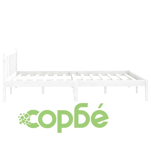 Рамка за легло без матрак, бял, 160x200 см, масивно дърво ➤ топ цена ➤ sorbe.bg