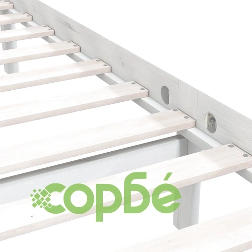 Рамка за легло без матрак, бял, 160x200 см, масивно дърво ➤ топ цена ➤ sorbe.bg