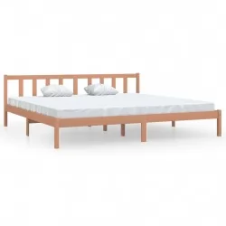 Рамка за легло, меденокафява, борово дърво масив, 200x200 см