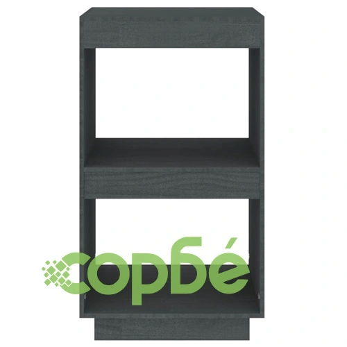 Библиотека, сива, 40x35x71 см, борово дърво масив ➤ топ цена ➤ sorbe.bg