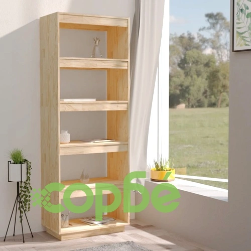 Библиотека/разделител за стая, 60x35x167 см, бор масив ➤ топ цена ➤ sorbe.bg