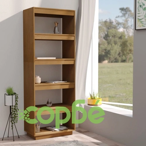Библиотека/разделител за стая, меденокафява, 60x35x167 см, бор ➤ топ цена ➤ sorbe.bg