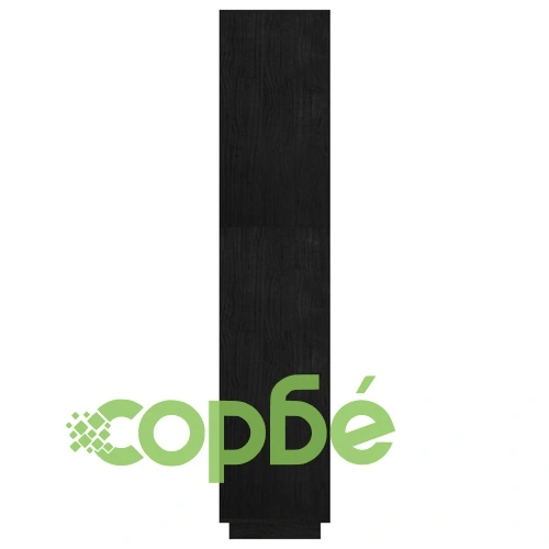 Библиотека/разделител за стая, черна, 60x35x167 см, бор масив ➤ топ цена ➤ sorbe.bg