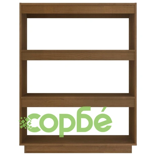 Библиотека/разделител за стая, меденокафява, 80x35x103 см, бор ➤ топ цена ➤ sorbe.bg