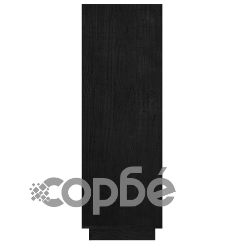 Библиотека/разделител за стая, черна, 80x35x103 см, бор масив ➤ топ цена ➤ sorbe.bg