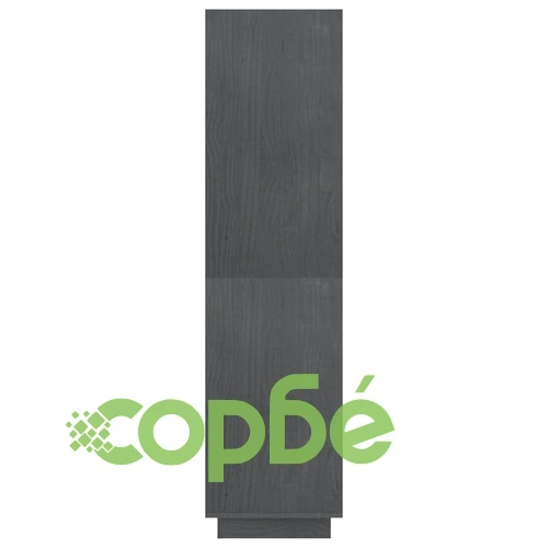 Библиотека/разделител за стая, сива, 80x35x135 см, бор масив ➤ топ цена ➤ sorbe.bg