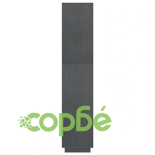 Библиотека/разделител за стая, сива, 80x35x167 см, бор масив ➤ топ цена ➤ sorbe.bg