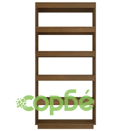 Библиотека/разделител за стая, меденокафява, 80x35x167 см, бор ➤ топ цена ➤ sorbe.bg