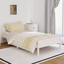 Рамка за легло, бор масив, 100х200 см, бяла