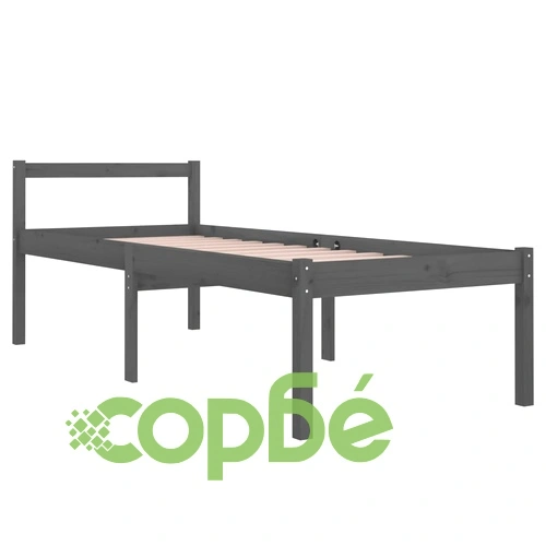 Легло за възрастни хора сиво 75x190 см Small Single бор масив ➤ топ цена ➤ sorbe.bg