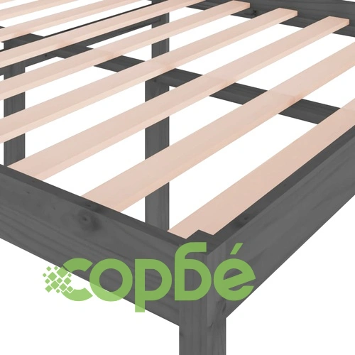 Легло за възрастни хора сиво 120x190 см Small Double бор масив ➤ топ цена ➤ sorbe.bg