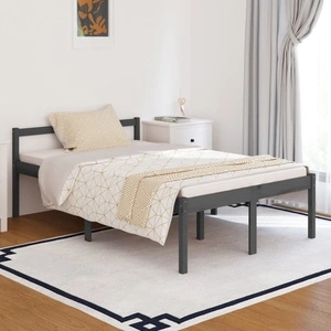 Легло за възрастни хора сиво 120x190 см Small Double бор масив