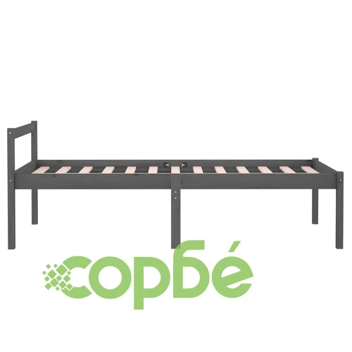 Легло за възрастни хора сиво 90x200 см бор масив ➤ топ цена ➤ sorbe.bg