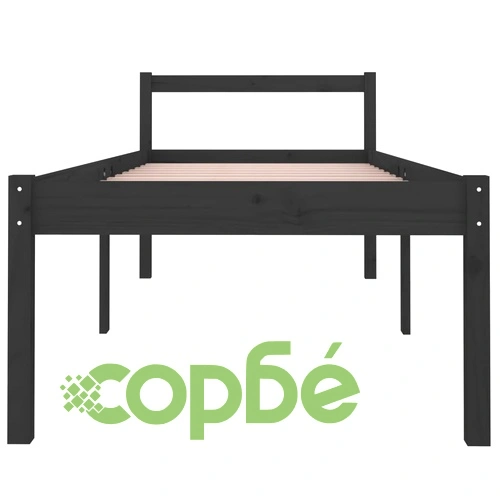 Легло за възрастни хора черно 90x200 см бор масив ➤ топ цена ➤ sorbe.bg