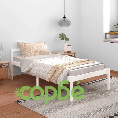 Легло за възрастни хора бяло 100x200 см бор масив ➤ топ цена ➤ sorbe.bg