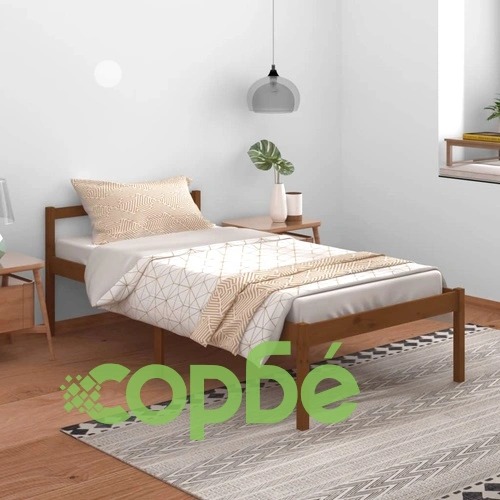 Легло за възрастни хора меденокафяво 100x200 см бор масив ➤ топ цена ➤ sorbe.bg