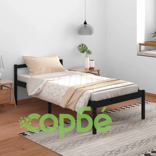 Легло за възрастни хора черно 100x200 см бор масив ➤ топ цена ➤ sorbe.bg