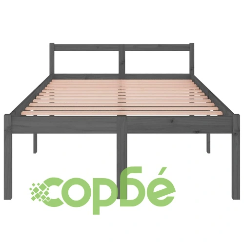 Легло за възрастни хора сиво 120x200 см единично бор масив ➤ топ цена ➤ sorbe.bg