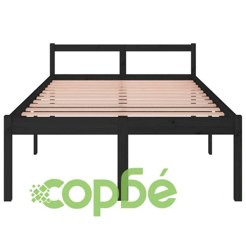 Легло за възрастни хора черно 120x200 см бор масив ➤ топ цена ➤ sorbe.bg