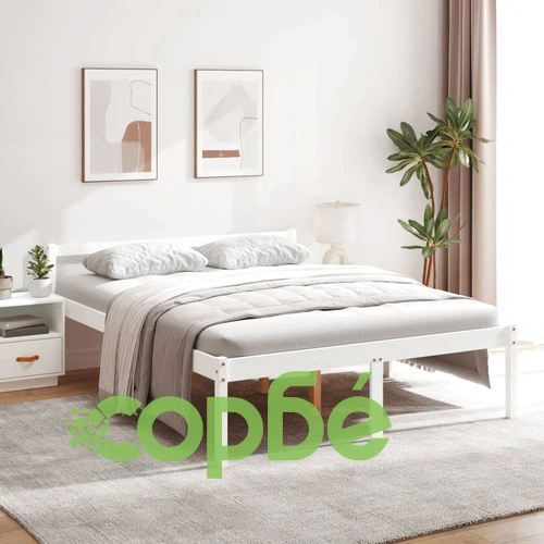 Легло за възрастни хора бяло 150x200 см бор масив ➤ топ цена ➤ sorbe.bg