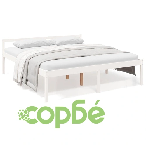 Легло за възрастни бяло 180x200 см Super King Size бор масив ➤ топ цена ➤ sorbe.bg