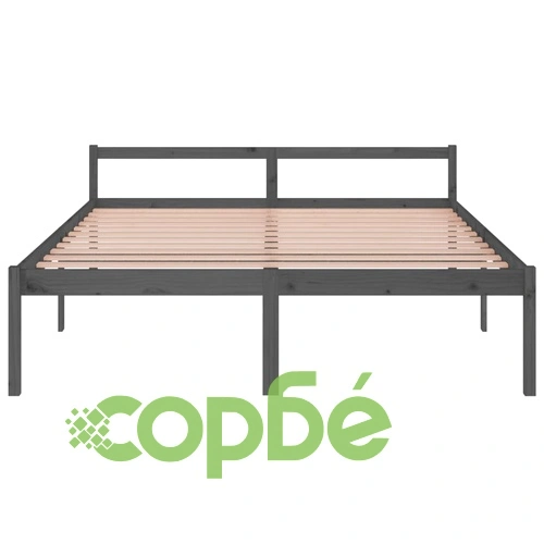 Легло за възрастни сиво 180x200 см Super King Size бор масив ➤ топ цена ➤ sorbe.bg