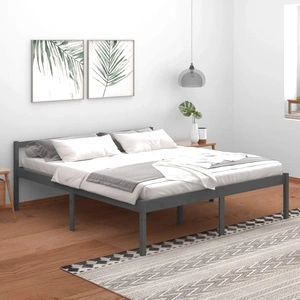 Легло за възрастни сиво 180x200 см Super King Size бор масив