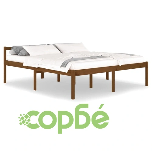 Легло за възрастни меденокафяво 180x200 см Super King Size бор ➤ топ цена ➤ sorbe.bg