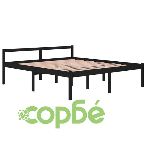 Легло за възрастни черно 180x200 см Super King Size бор масив ➤ топ цена ➤ sorbe.bg