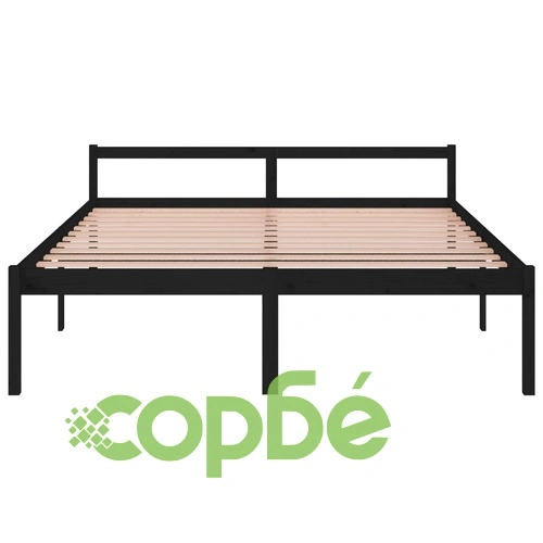 Легло за възрастни черно 180x200 см Super King Size бор масив ➤ топ цена ➤ sorbe.bg