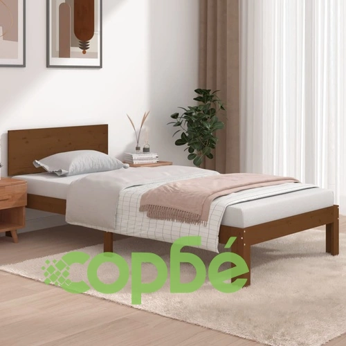 Рамка за легло меденокафява дърво масив 90x190 см Single ➤ топ цена ➤ sorbe.bg